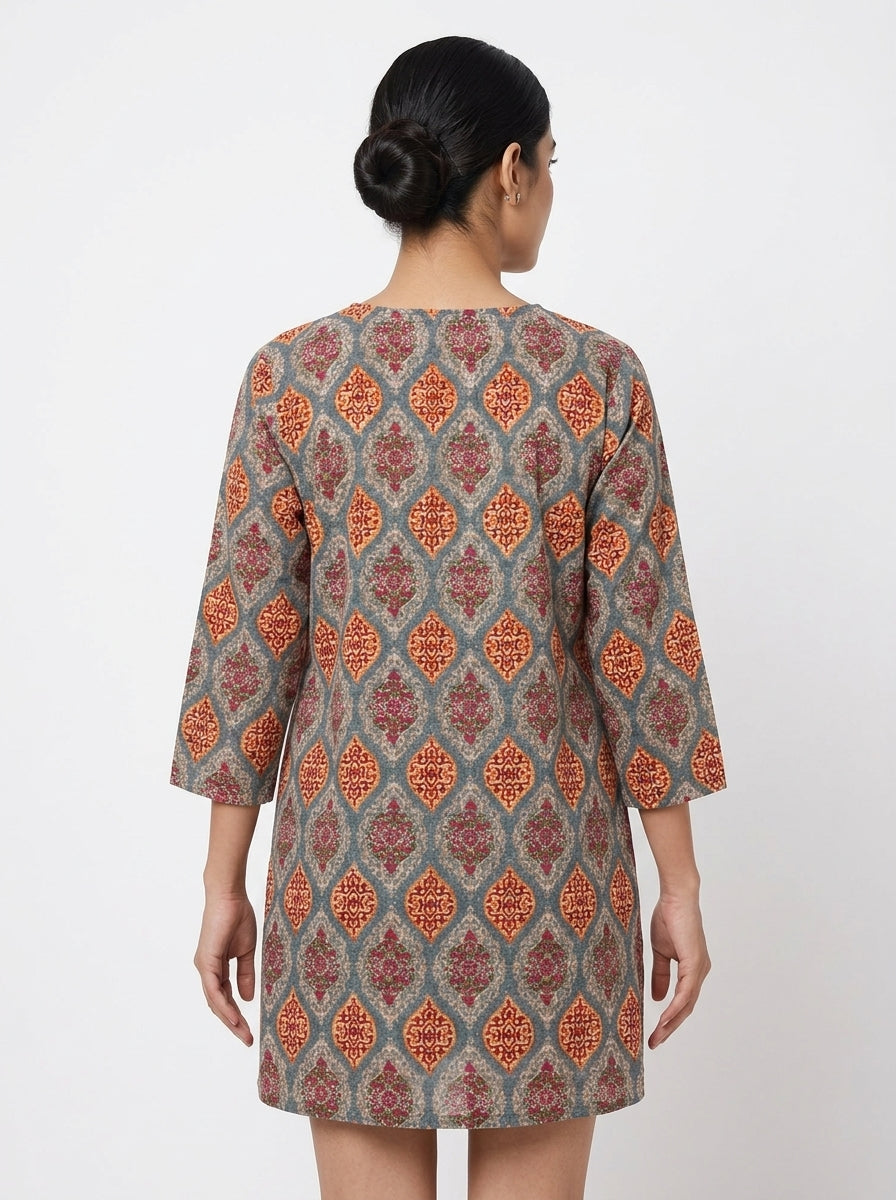 Women's Multi-Color Ethnic Print Tunic Top