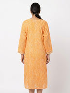 Orange and White Striped Rayon Kurti