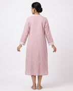 Pink Embellished Cotton Kurti
