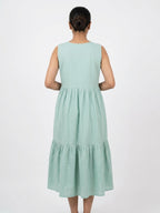 Mint Green Sleeveless Tiered Casual Dress