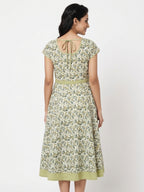 Women's Floral Printed Flared Casual Dress