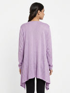 Light Purple Solid Draped Shrug