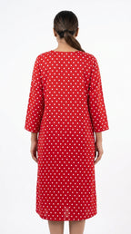 Red Polka Dot Casual Dress