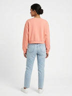 Peach Graphic Print Oversized Sweatshirt