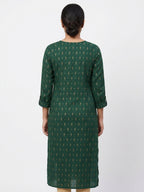 Women's Dark Green Ethnic Printed Kurti