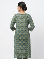 Multi-Color Ethnic Print Cotton Kurti