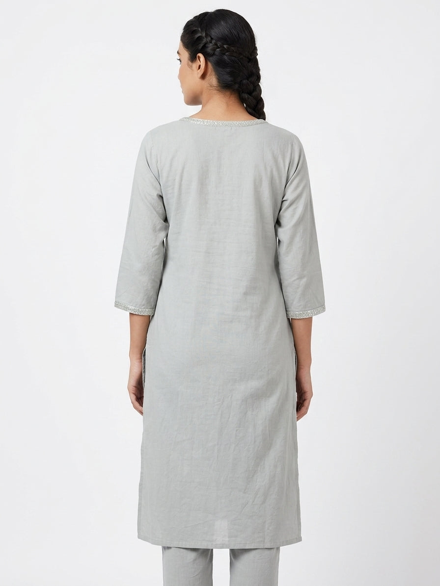Embellished Light Grey Kurti