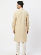 Light Beige Striped Regular Fit Kurta