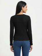 Black Solid Regular Fit Long Sleeve T-Shirt