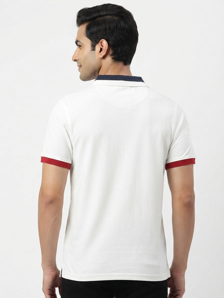 Tommy Hilfiger White Polo T-Shirt with Contrast Collar