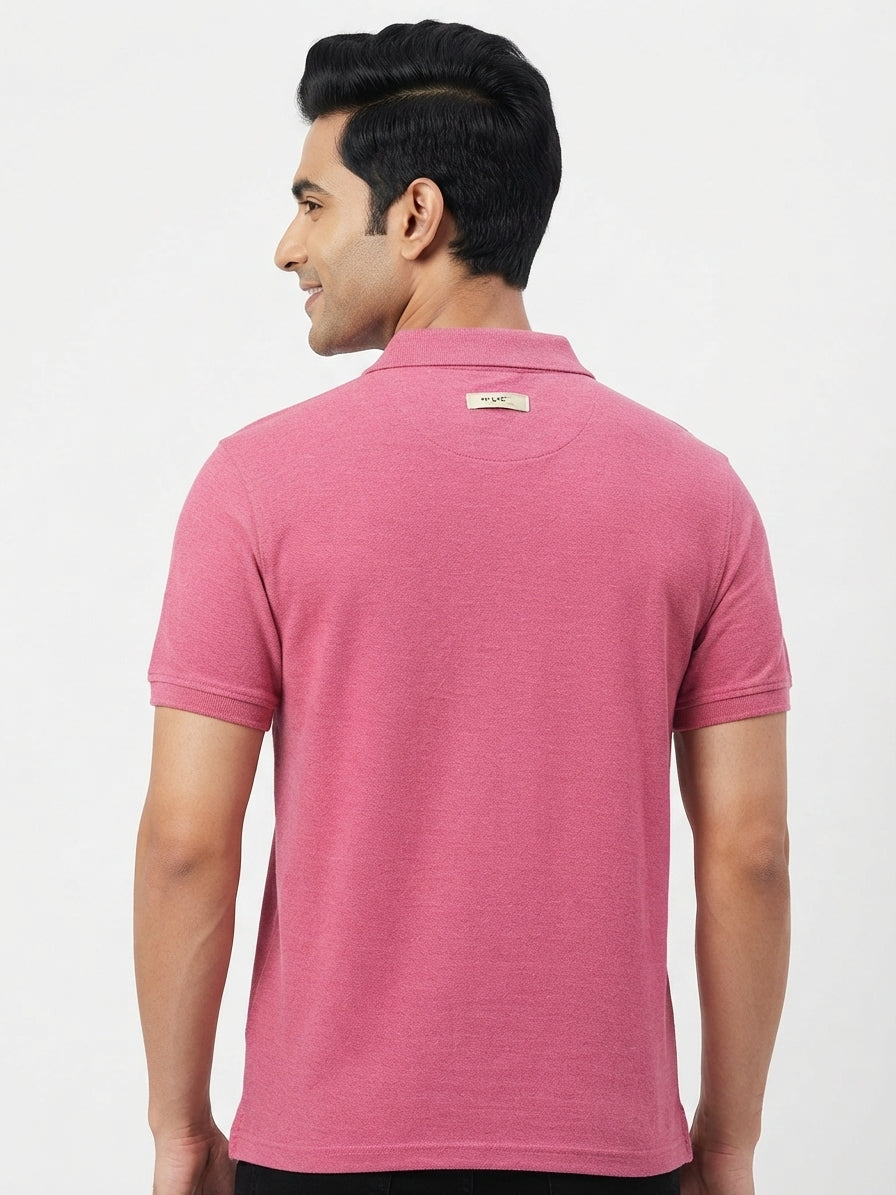 Pink Solid Polo T-Shirt