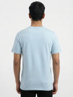 Light Blue Graphic Print Round Neck T-Shirt