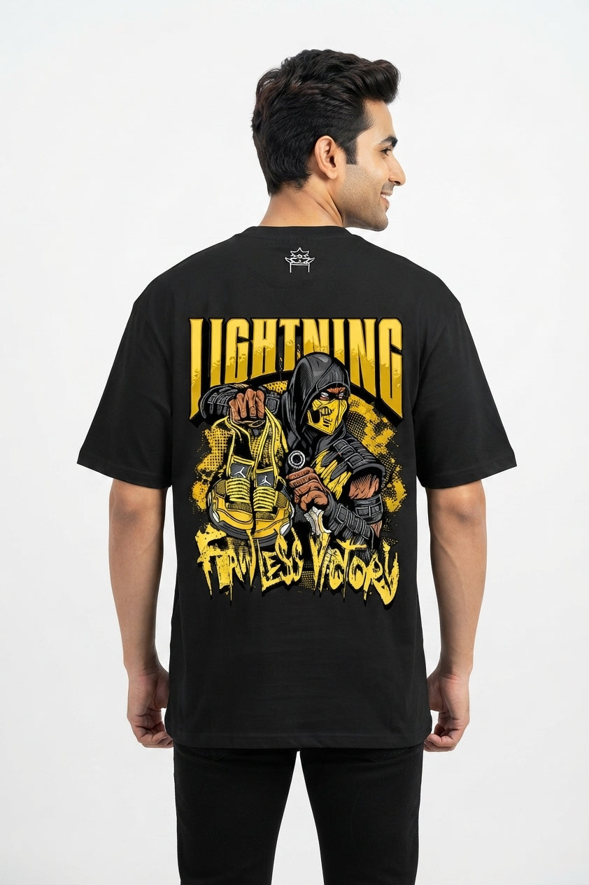 Lightning Black Oversized Tee