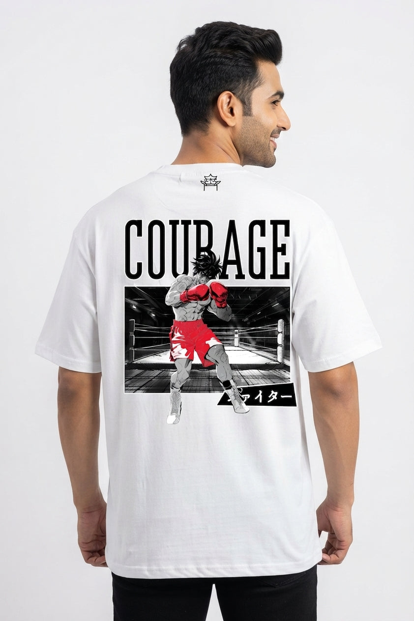 Courage White Oversized Tee
