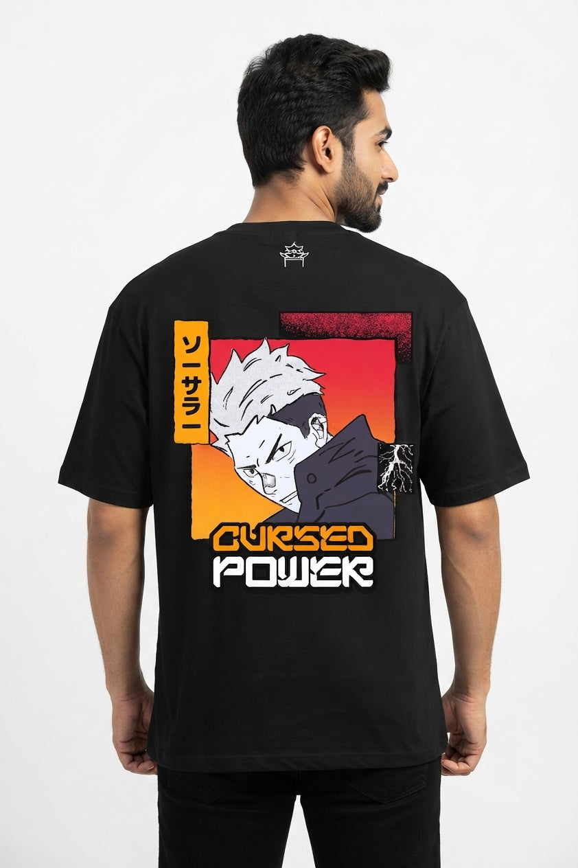 Cursed Power Black Oversized Tee