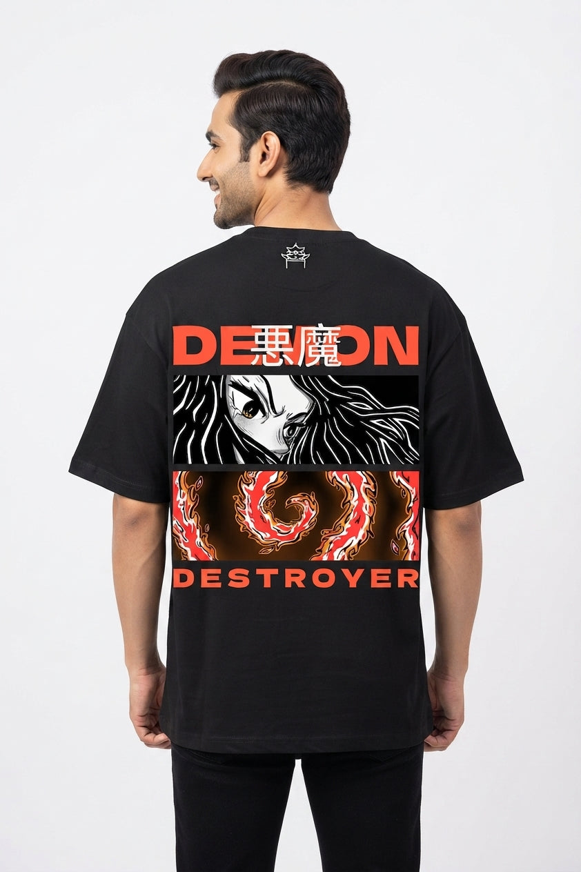 Demon Destroyer Black Oversized Tee