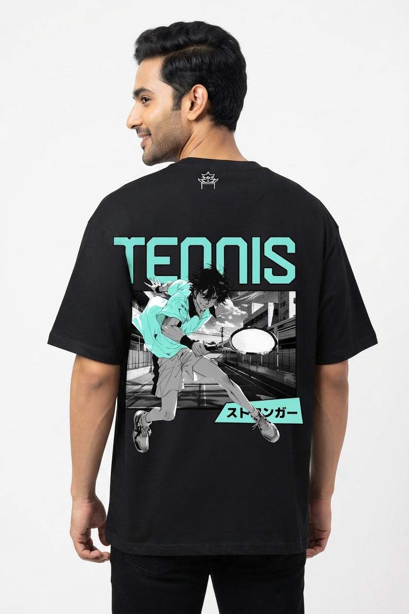Tennis Black Oversized Tee