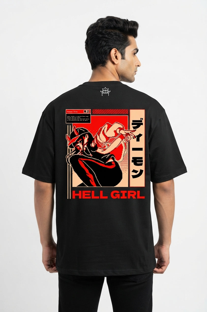 Hell Girl Black Oversized Tee