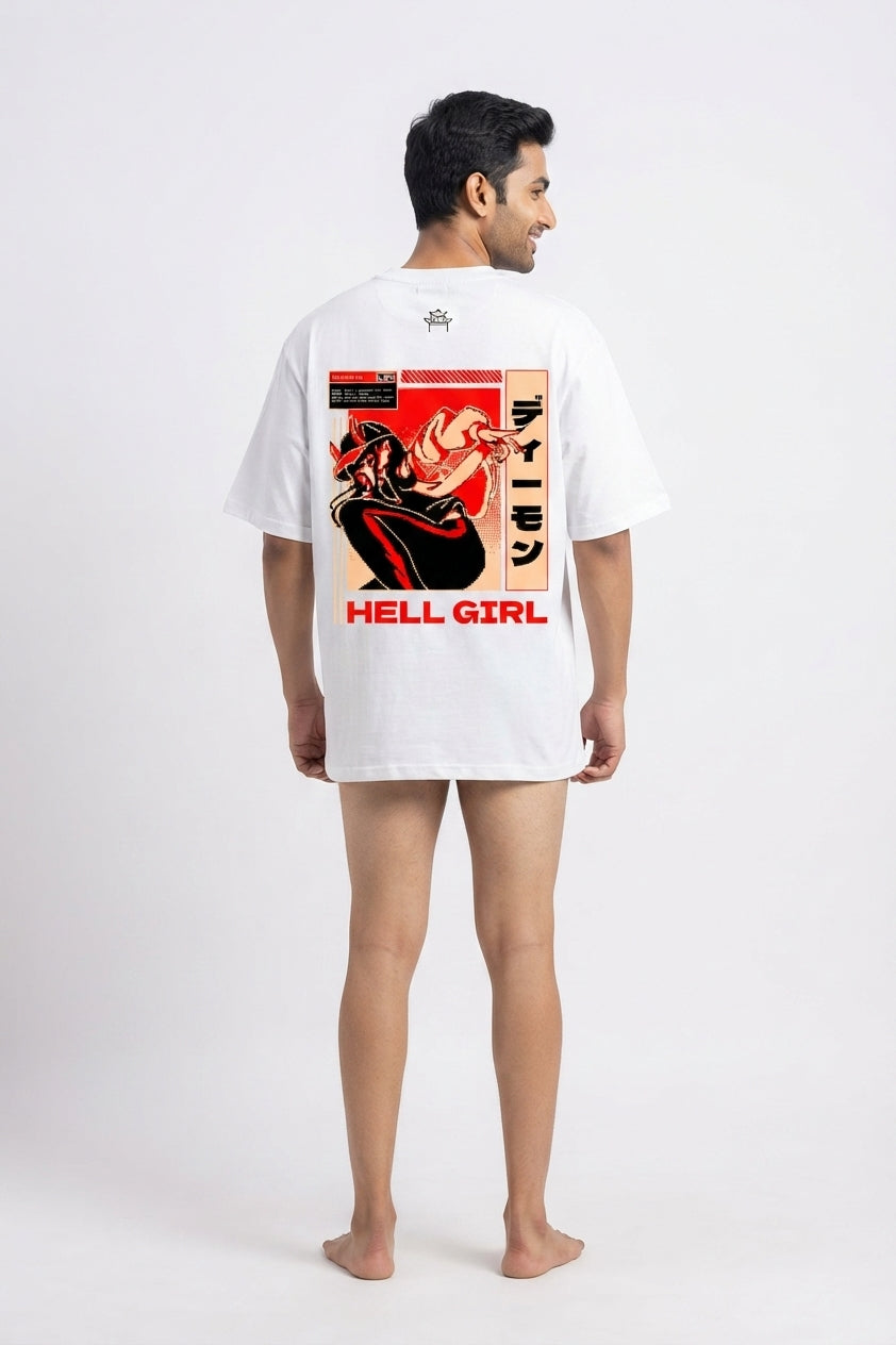 Hell Girl White Oversized Tee