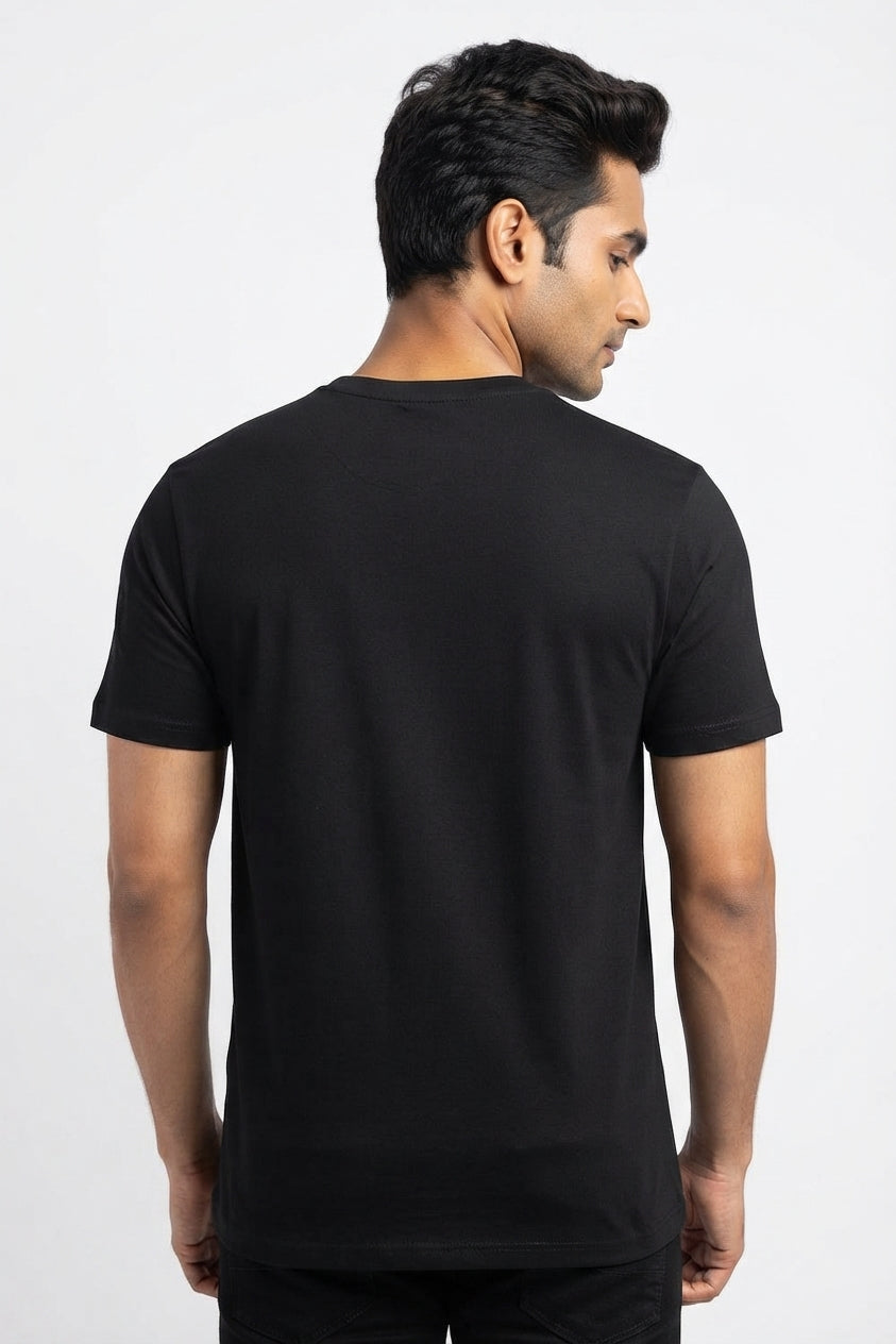 Bearded Hipster Graphic Printed Black Tshirt