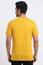 Camera Strap Graphic Printed Yellow Tshirt