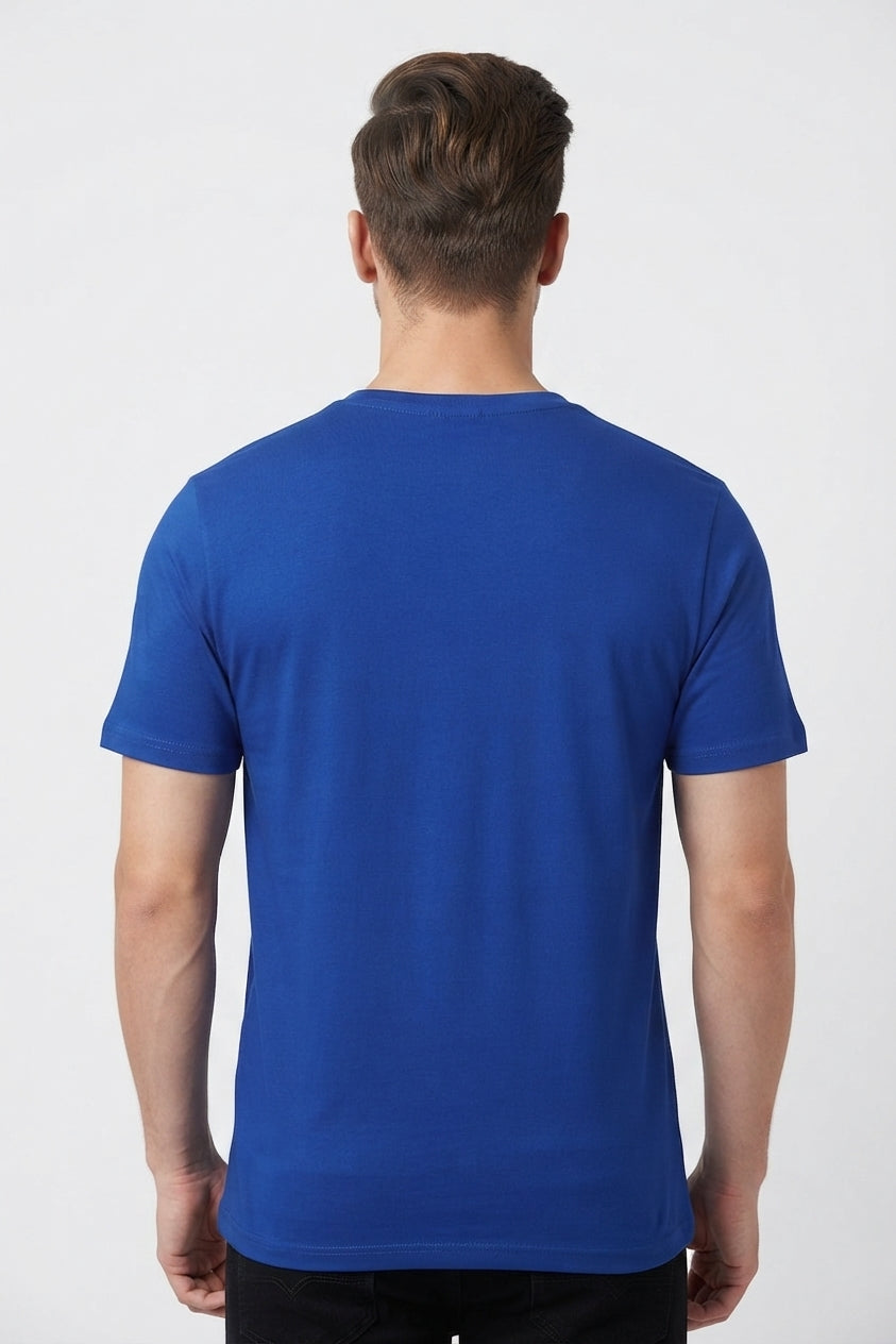 Smile Graphic Printed Blue Tshirt