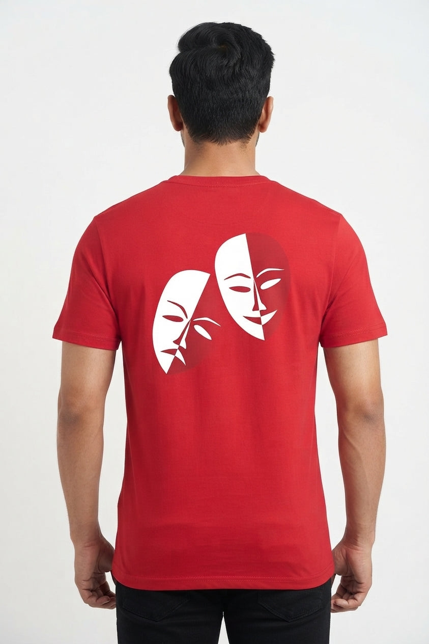 Masked Lives Graphic Printed Red Tshirt