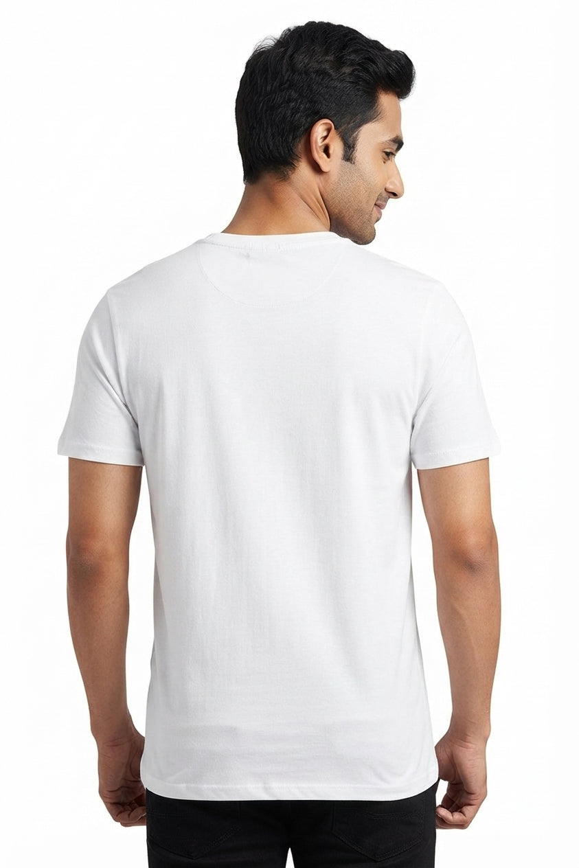 Music Bear Graphic Printed White Tshirt