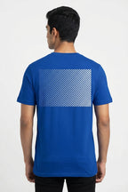 Stripes Fading Graphic Printed Blue Tshirt