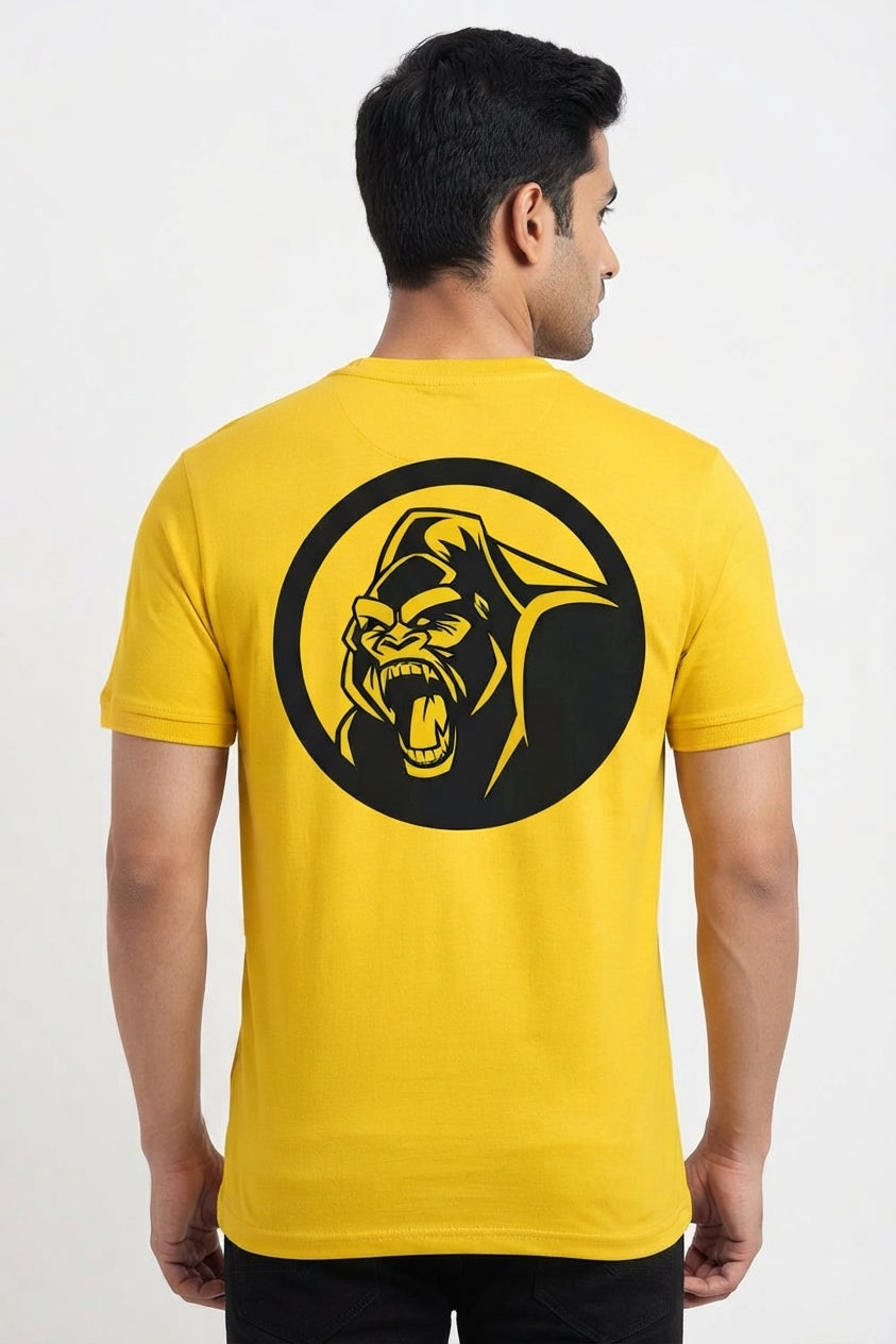 Angry Gorilla Graphic Printed Yellow Tshirt