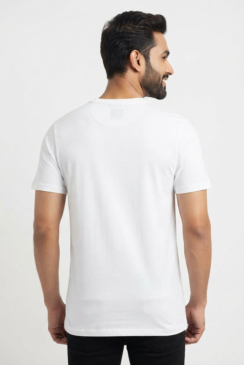 Hipster Giraffe Graphic Printed White Tshirt