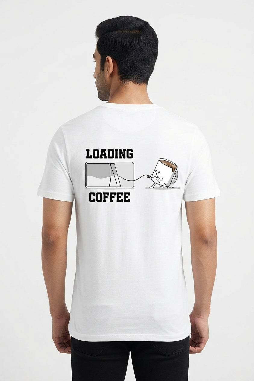 Loading Coffee Graphic Printed White Tshirt
