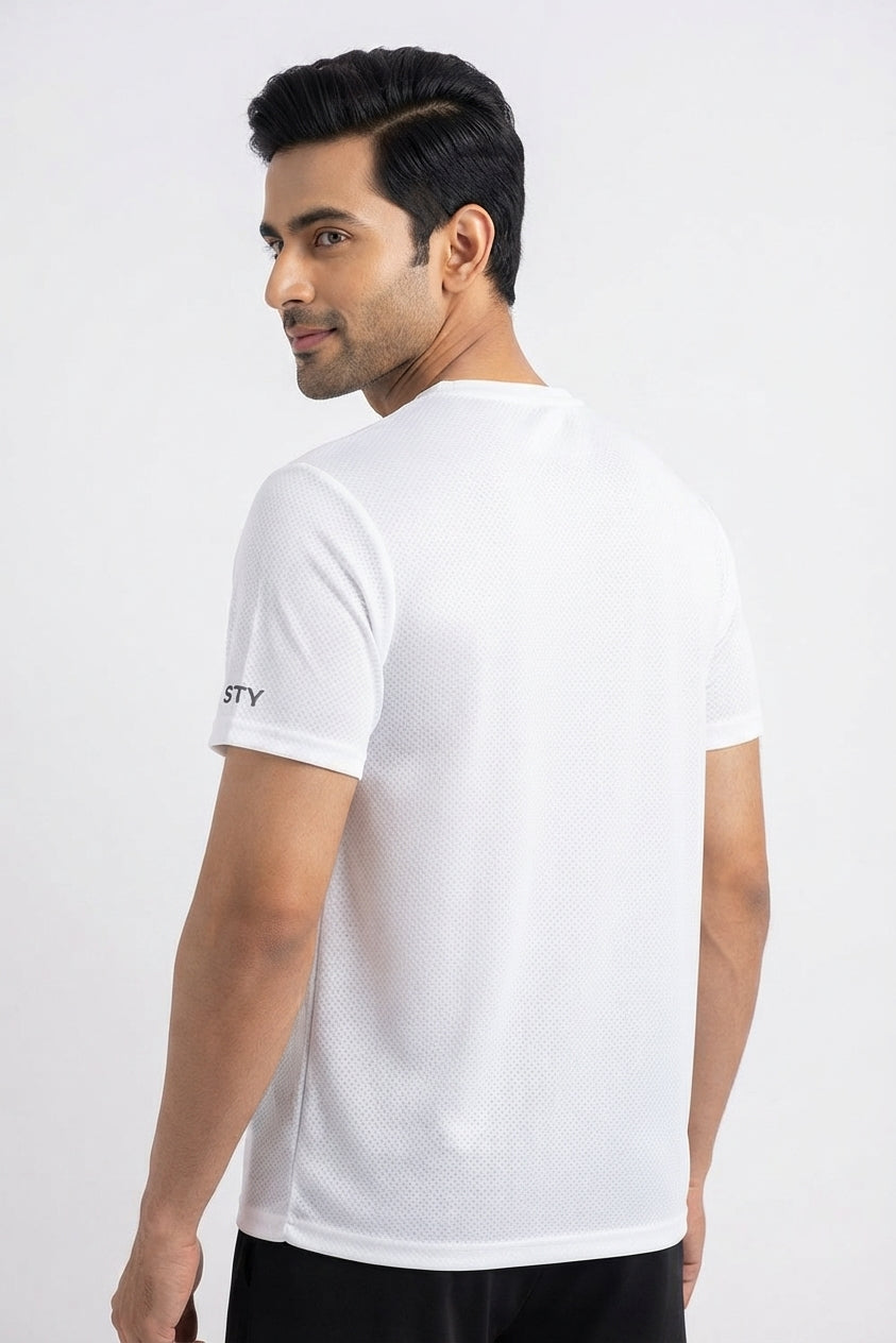 Fight Printed White Dry Fit Tee