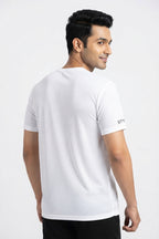 Hustle Printed White Dry Fit Tee
