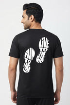 Run To Live Printed Black Dry Fit Tee