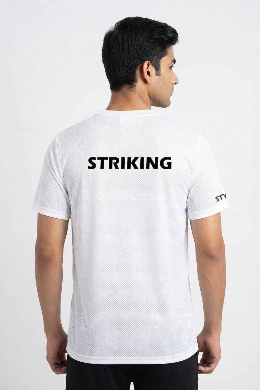 Striking Printed White Dry Fit Tee