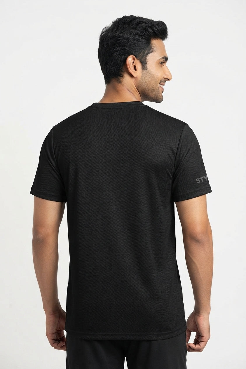 Run Like Hell White Printed Black  Dry Fit Tee