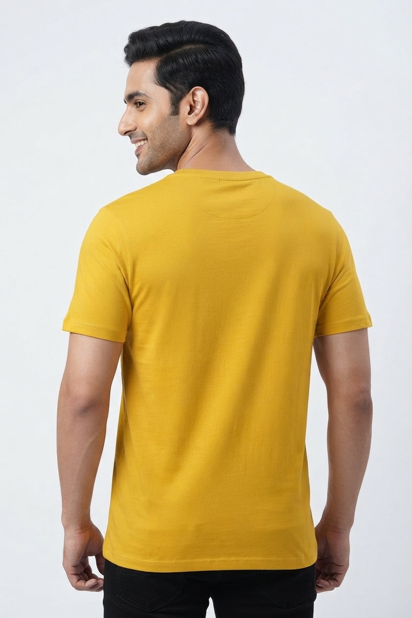 Guitar Wings Graphic Printed Yellow Tshirt