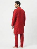 Red Solid Regular Fit Kurta Set