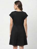 Black Embellished Short Sleeve Dress
