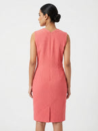 Coral Solid Sleeveless Regular Fit Dress