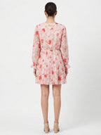 Women's Pink Floral Printed Casual Dress