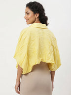 Yellow Floral Embroidered Relaxed Fit Top