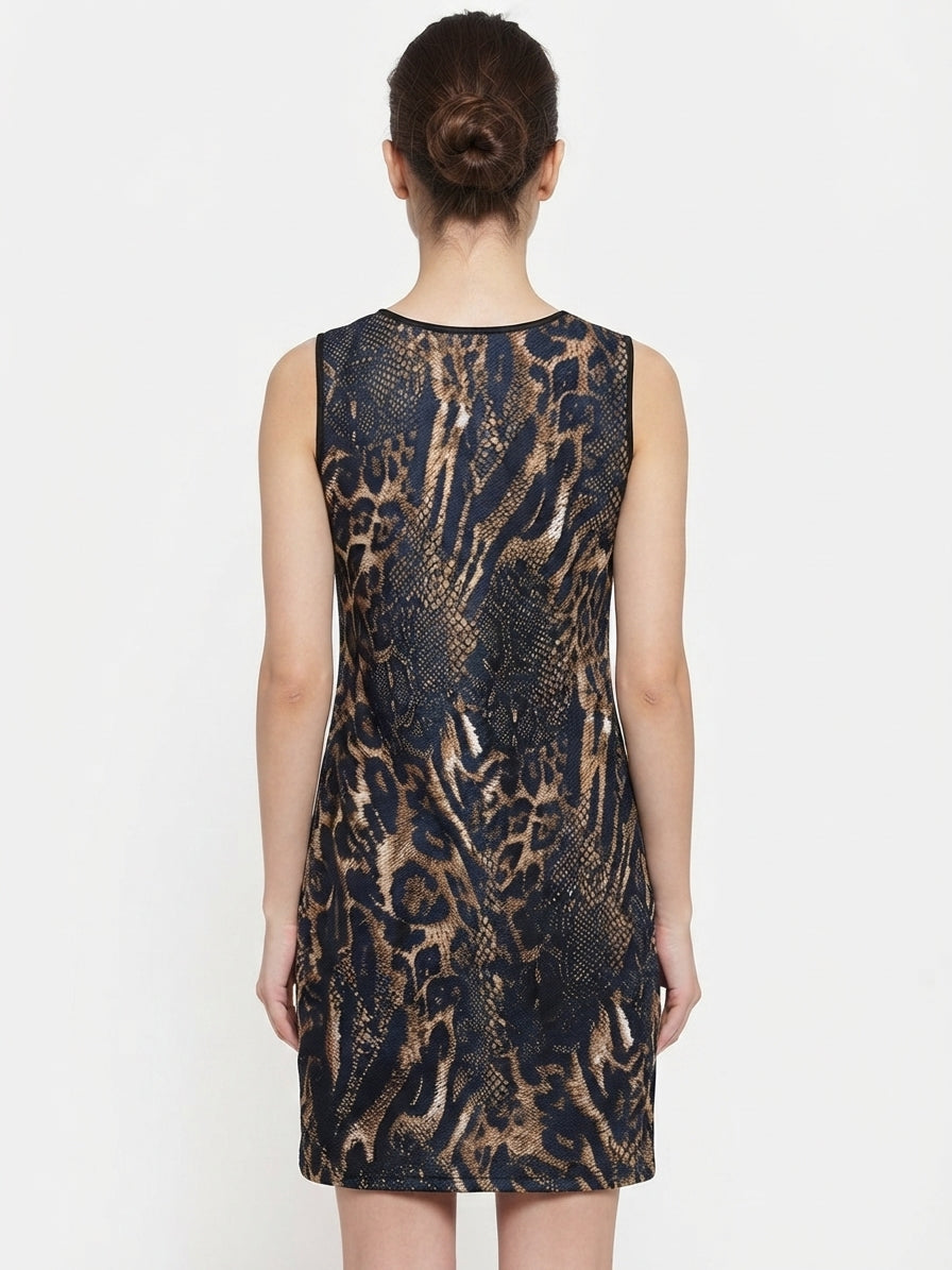 Women's Multi-Color Animal Print Sleeveless Dress