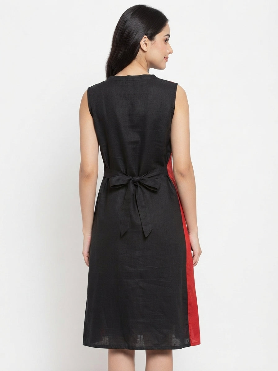 Women's Multi Color Block Sleeveless Dress