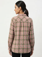 Women's Multi-Color Plaid Casual Button-Up Shirt