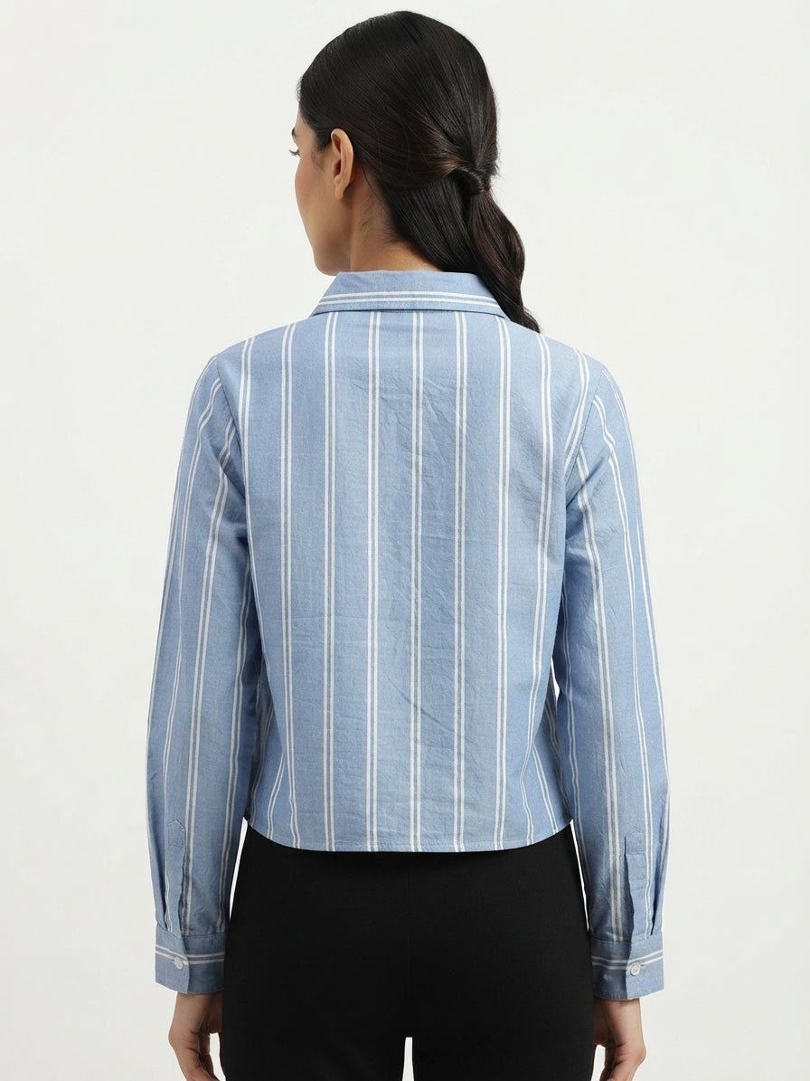 Light Blue Striped Casual Shirt