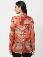 Multi Floral Print Ruffled Casual Top
