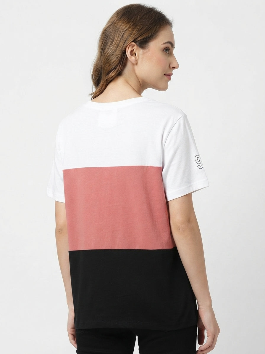 Multi-Color Block 'Fearless' Graphic T-Shirt