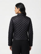 Black Quilted Zip-Up Jacket